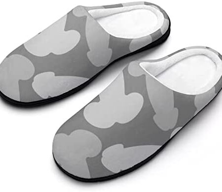 BAIKUTOUAN Camo Penis Unisex Cotton Slippers Comfortable House Shoes Machine Washable With Non Slip Rubber Soles