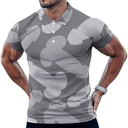 Camo Penis Men's Polo-Shirts Short Sleeve Casual Tees Golf Tennis Sports T Shirt