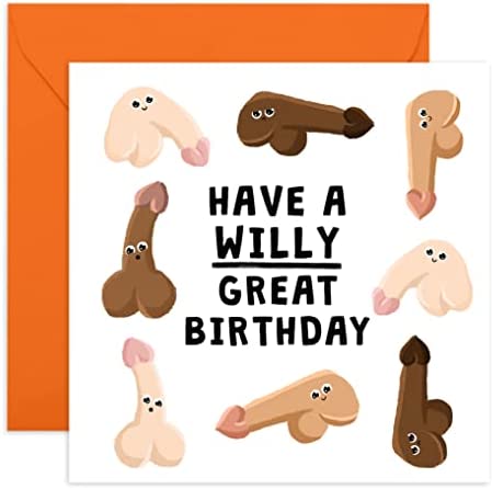 Central 23 Cheeky Greeting Card - 'Have A W*lly Great Birthday' - For Boyfriend Girlfriend Partner - Rude Birthday Card for Husband Wife - Comes With Fun Stickers
