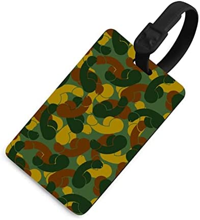 Military Camo Penis Luggage Tag Personalised Suitcase Labels Tags Holder Identifier for Women Men Travel Gift