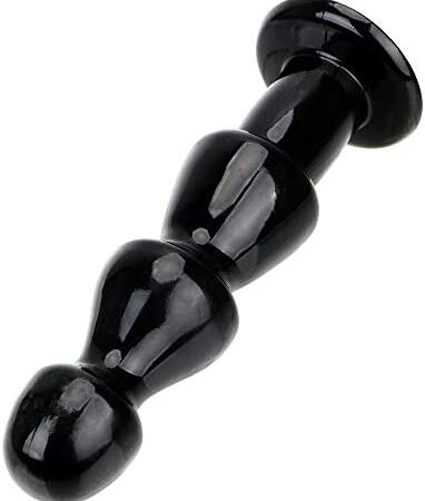 NOPNOG Huge Size Anal Bead, Silicone Anal Dildo, Prostate Massager, 9.25 inch Long (Black)