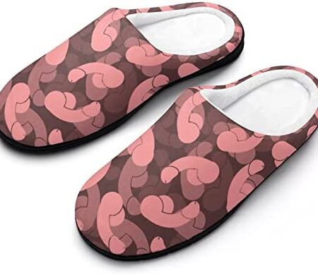 Penis Women's Slippers Casual House Shoes with Rubber Sole for Women
