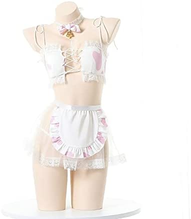 SNOMYRS Sexy Cow Lingerie Set Kawaii Cosplay Maid Dalmatians Costume Anime Mini Bikini Lingerie Set