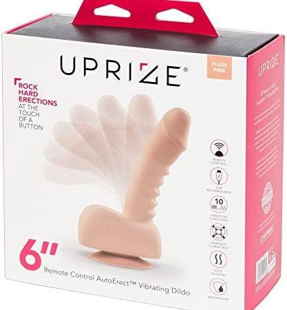 Uprize, Remote Control Bionic Rising 6 Inch Vibrating Realistic Dildo Pink Flesh, Multicolour