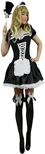 Yummy Bee - Sexy Maid Costume - French Maid Outfits for Women - Plus Size French Maid Costume Size 8-26 + FEATHER DUSTER