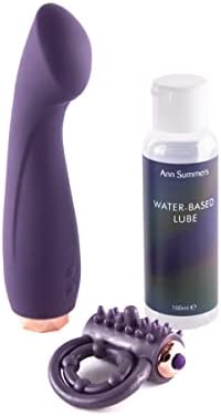 Ann Summers - Couple's Play Gift Set - Including Silicone G-Spot Vibrator Toy, Ribbed Cock Ring Massager & 100ml Water Based Lubricant - Adult Toy Set, Purple