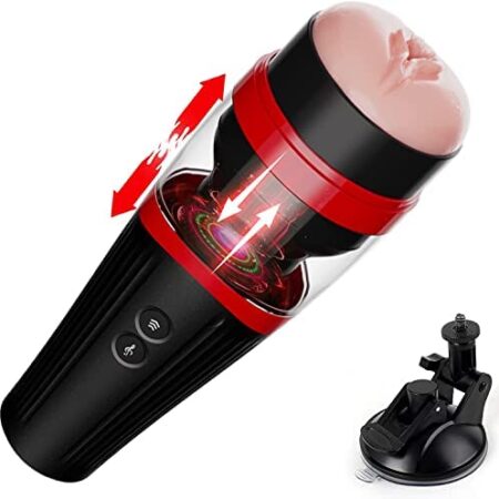 Electric Male Masturbator Cup, 7 Thrusting Modes Automatic Masturbator for Men Masturbation, Realistic Textured Vagina Pocket Pussy Adult Sex Toys, Male Stroker Penis Stimulation Black