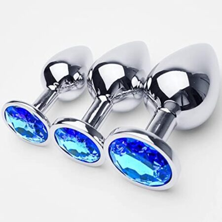 3 Pcs Blue Anal Butt Plug Toys Set, Anal But Plug Sex Toy for Beginners & Advanced Players, Anal Training Kit But Plugs Buttplugs SM Adult Male Mens Sex Toys Toys4couples for Men Gay & Women
