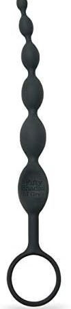 Fifty Shades of Grey Pleasure Intensified Black Silicone Anal Beads - Graduated Size - 7.5 inch