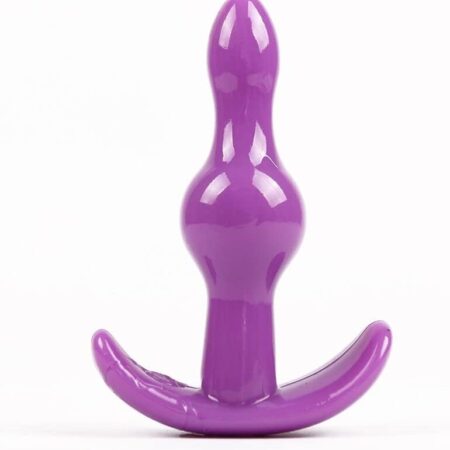 Purple Silicone Anal Plug Butt Plug Waterproof Smooth Touch Anal G-spot Sex Toys Beads for Women Men Model
