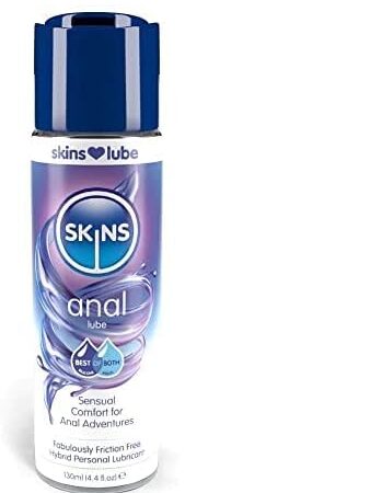 SKINS Anal Lube – A Fusion of water based lube and Silicone lube – SKINS First Hybrid Anal Lube, Slippery Silicone Based Lubricant and Silky Smooth water based lubricant