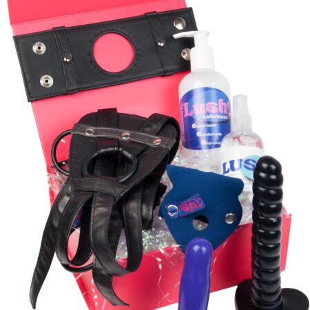Sh! Double Strap On Dildo Kit : L (Fits 14-16) Strapon Double Pleasure Set for Lesbian Couples: 2 Dildos, Harness, Adaptors, Lube & Cleaner Save £7