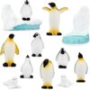12pcs Polar Animal Toy Figurines, Realistic Penguin Seal Mini Iceberg, Winter Animals Polar Animal Models Toy Set, Miniature Penguin, Educational Toys Cake Toppers Garden Statue Landscape Craft