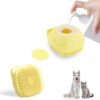 FuninCrea Cat Dog Bath Brush Silicone Dog Bath Massage Brush with Shampoo Dispenser Soft Silicone Pet Grooming Soothe Massage Brush for Dogs, Cats, Small Animals Shower (Yellow)