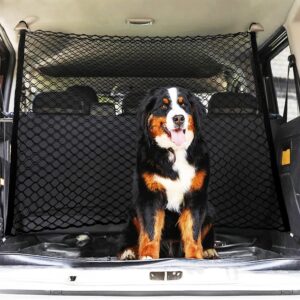 CiuGear Car Dog Guard, Car Dog Barrier Net Dual Layer Safety Net for Dog Pet Vehicle Universal Mesh Barrier Guard Blocks Access To Car Front Seats Organiser Net Bag Mesh Storage 47.24" x 33.85"