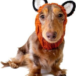 Zoo Snoods Furry Fox Costume for Dogs, Small - Warm No Flap Dog Happy Ears Stretchy Headband for Pets, Anxiety Dog Costume Outfit, Dog Hoodies for Small Dogs, Dog Party, Pet Hat Accessories, Cat