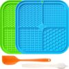 Licky Mats Slow Feeder for Dogs, Premium Lick Pad with Suction Cups for Dog Anxiety Relief, Slow Feeder Dog Bowls, Bathing, Grooming and Training, 2 Pack (Blue, Green)