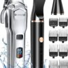 oneisall Dog Clippers and Dog Paw Trimmer 2 in 1 Kit Professional for Thick Hair, Low Noise Cordless Dog Grooming Kit with Stainless Steel Blade, Pet Shaver Trimmer for Dogs Cats, Waterproof