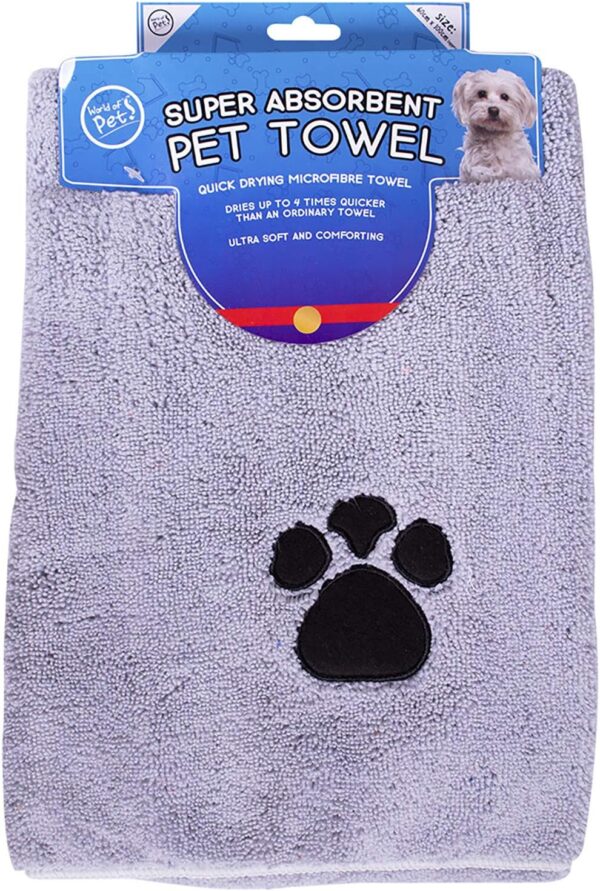 World of pets Super Absorbant Micofibre Pet Towels for Dogs, 2 Count (Pack of 1)