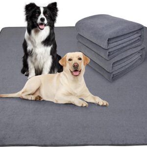 2 Packs Washable Dog Puppy Pads for Floor, Non-Slip Reusable Pee Pad for Dogs, Fast Absorbent Pet Whelping Pads & Playpen Mat for Incontinence (100x70cm Grey)