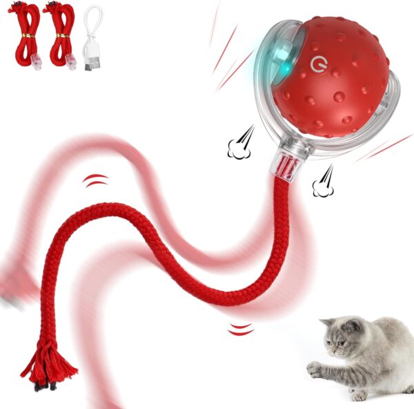 IOKHEIRA Interactive Cat Toy Electric Automatic Cat Toys for Indoor Cats,Rechargeable Irregular Moving Cat Toys,Stimulate Cats' Hunting Instincts, for Indoor Cats Adult,All Floors & Carpet Available