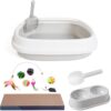 SIVEIS 12 Piece Cat Kitten Starter Kit,Cat Litter Box Starter Kit for Indoor Cats/Cat Cages Indoor with Kitten Accessories Cat Litter Tray & Scoop,Cat Scratch Pad,Double Cat Bowls,Kitten Toys,Spoon
