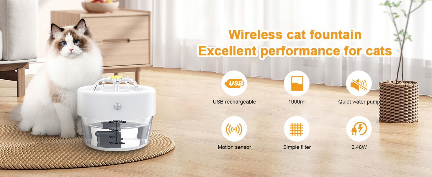 Wireless cat fountain