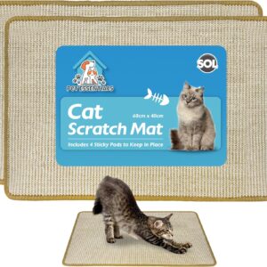 2pk Cat Scratching Mats | 60cm x 40cm | Prevent Damage to Your Sofa by Using This Sisal Mat Cat Scratcher | Your Cat Will Love Our Cat Scratch Mat | Cat Scratchers for Indoor Cats | Cat Scratching Pad