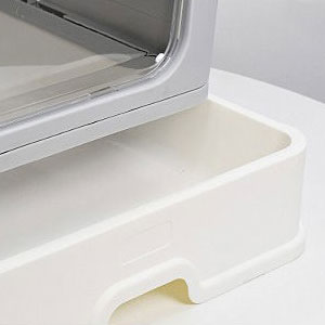 Large Foldable Cat Litter Box Pan with Lid Enclosed Cat Potty with Drawer Top Entry  