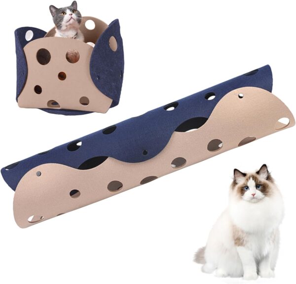 Ruiqas Cat Tunnels DIY Toy Durable Pet Play Tunnel Detachable Washable Felt Cat Litter Pet Toys Supplies