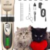 oneisall Cat Grooming Clippers for Matted Fur, 2-Speed Cordless Low Noise Pet Hair Clipper Trimmer for Dogs Cats Animals (Gold)