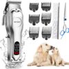 kitsky Dog Clippers, Dog Grooming kit, Professional for Thick Coats/Heavy Hair, Low Noise Rechargeable Cordless Pet Shaver for Dogs Pets and Animals, Dog Trimmer for Grooming, Dog Shaver