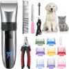 BarberBoss Cordless Dog Grooming Clipper - Waterproof, Ceramic Blades, LED Display, Fast Charging, Electric Pet Clippers for Dogs Cats Pets Hair Trimmer QR-9082