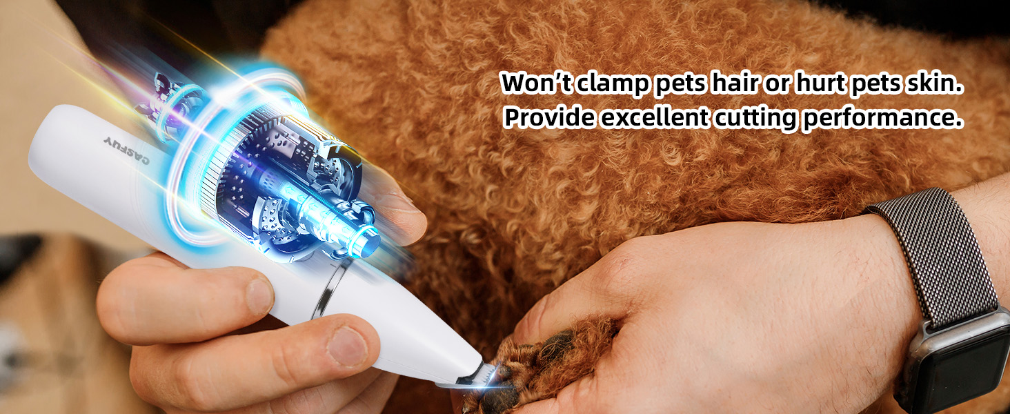 Won't clamp pets hair or hurt pets skin. Provide excellent cutting performance.