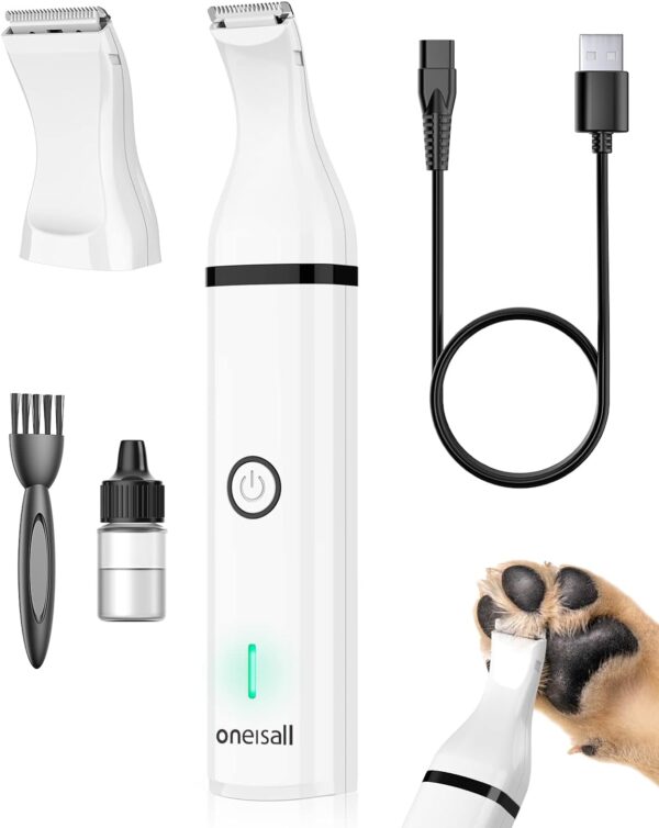 oneisall Dog Paw Trimmer, Quiet Dog Clippers, Paw Shaver for Dogs Cats Paws, Eyes, Ears, Face