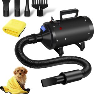 VOLKWELL 2800W Dog Hair Dryer Blaster Pet Grooming Hair Dryer Dog Blower (Black)