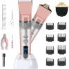 X XBEN Dog Clippers, 2 in 1 Rechargeable Cordless Dog Grooming Kit and Paw Trimmer Blade, 2 Speed Low Noise High Power Pet Grooming Tools Set for Small Large Dogs Cats Pets with Thick Heavy Hair