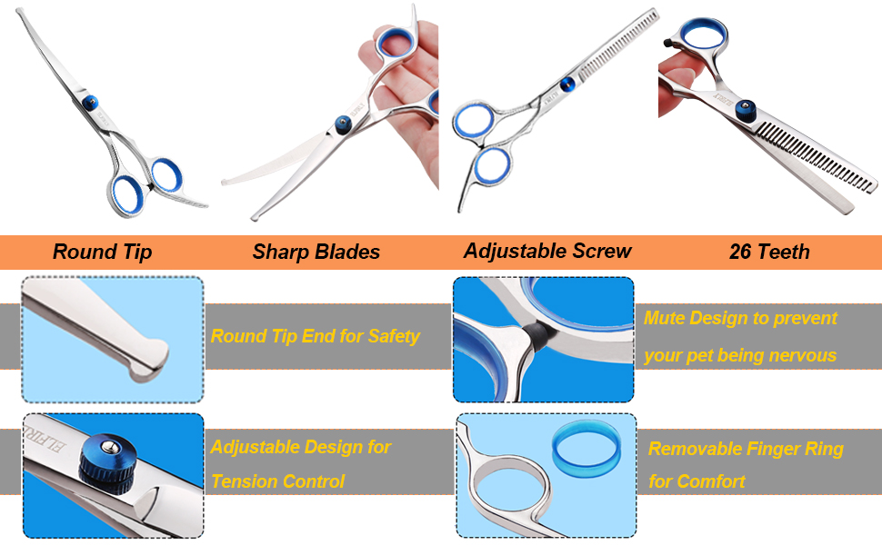 Grooming Scissors with Round Tip for dogs 