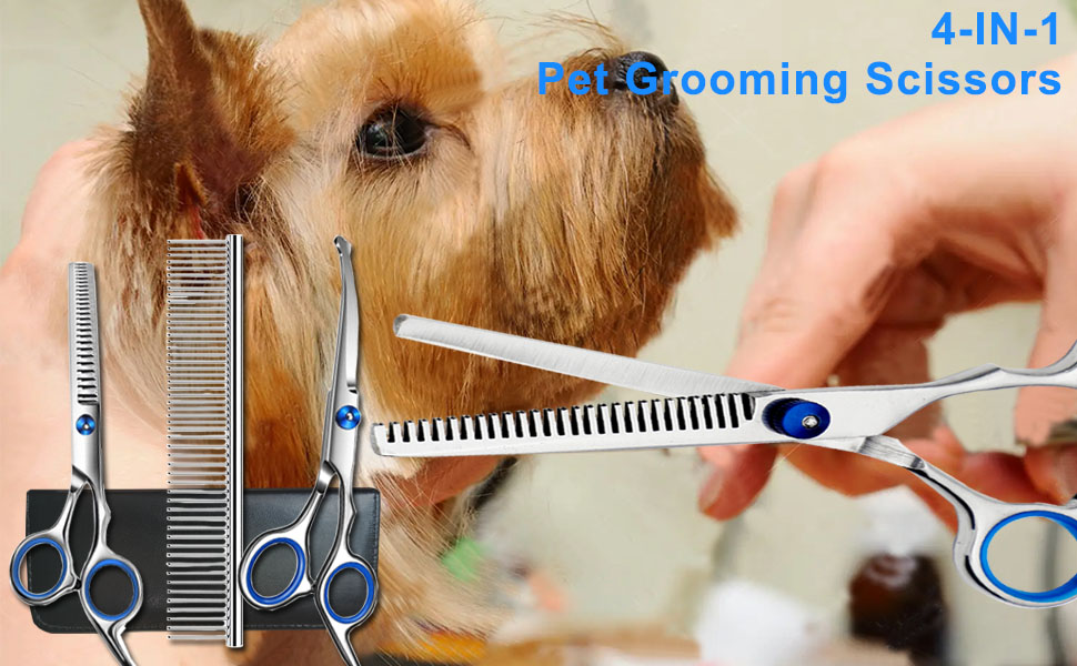 4-in-1 pet grooming scissors