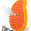 Cat Steam Brush, 3 In 1 Cat Steamy Brush, Silicone Massage Grooming Brush, Pet Hair Cleaning Brush Comb for Cats Dogs by ZITSMS(Yellow)