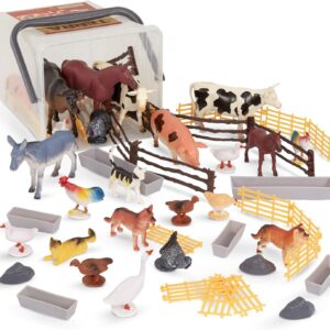 Terra - Country World - Realistic Miniature Cows Toys & Farm Animal Toys for Kids 3+ (60 Pc)