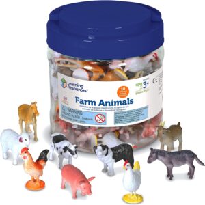 Learning Resources Farm Animal Counters - 60 Pieces, Ages 3+ Toddler Learning Toys, Farm Animals Toys, Develops Counting and Matching Skills