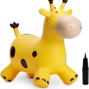 U&C Planet Animal Hopper for Kids, Giraffe Hopper, Bouncy Horse Hopper, Children Inflatable Animal Hopper Inflatable Hopper Bouncy Toddler Ride-on Giraffe Hopping Toys Gift for Boys Girls Age 1-6