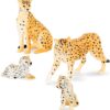 Terra by Battat AN2820Z Family-Miniature Cheetah Toy Animals for Kids 3-Years-Old & Up (4Pc),Yellow