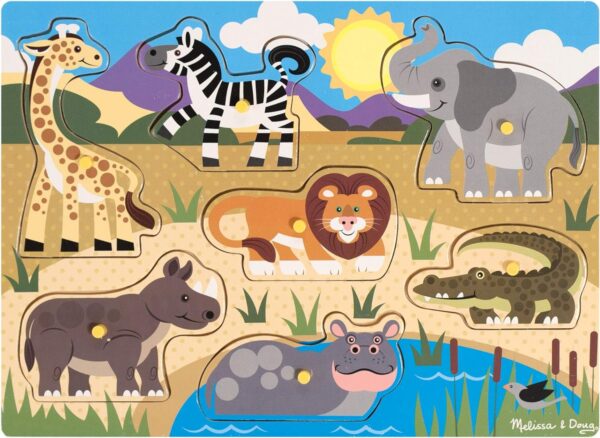 Melissa & Doug Wooden Toys - Safari Peg Boards for Children, Learning Toys for 2 Year Old Girls & Boys Toddler Puzzles Gifts, Kids Wooden Puzzles for 2 Year Olds, Jigsaws for Children Age 2 3 4