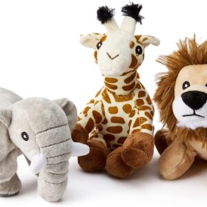 Zappi Co x3 Tripple Pack of Childrens Playful Soft Cuddly Plush Toy realistic life like (12-15CM/5-6 Inches) (Elephant + Giraffe +Lion)