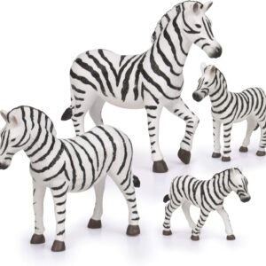 Terra AN2825Z Family – Miniature Zebra Animal Toys for Kids 3-Years-Old and Up (4pc)