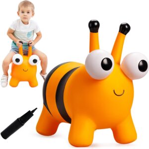 INPODAK Animal Hopper, Bouncy Horse, Toddler Hopping Toy, Inflated Animal Ride On Jumping Toy, Hop Along Toy Gifts for Kids Age 2 3 4 5 6