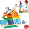 LULULIA Wooden Toys for 1 Year Old Girls Gifts,Stacking Animal Toys for 1-3 Year Old Boys,Montessori Toys for Toddler Building Blocks,Sensory Baby Toys 12 Months for 1 Year Old Girl