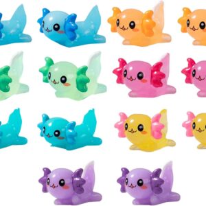 WPCSM 14 Pcs Axolotl Toy,Mini Resin Animals,Cute Hexagonal Dragon Decoration,Birthday and Christmas Presentssuitable for Diy Craft Garden Landscape Dollhouse Ornament Potted Plants Decorations